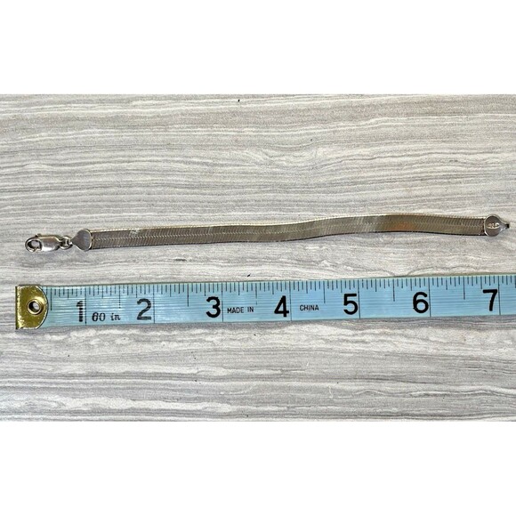 Etched Pattern Design Bracelet Signed Italy Rose/Pink 925 Sterling Silver 7" - Picture 12 of 16